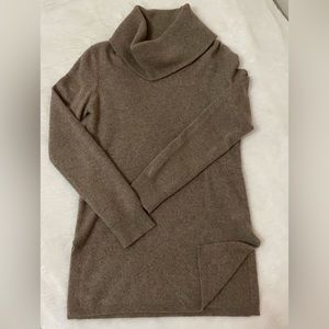 Two-ply cashmere cowl neck sweater